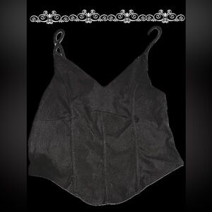 Black Ribbed Corset Top